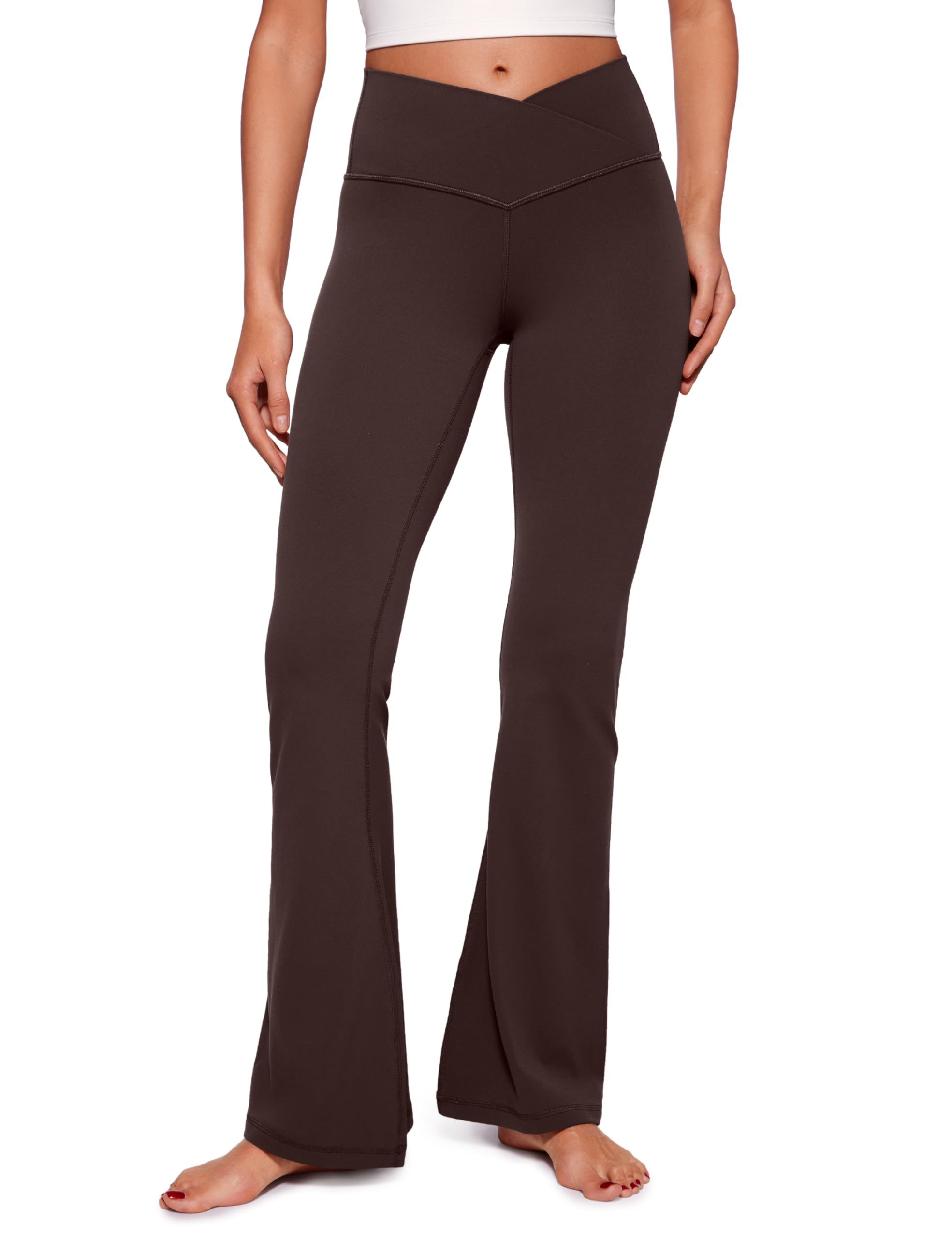 CRZ YOGA Womens Butterluxe Crossover Flared Leggings High Waist Bootleg Workout