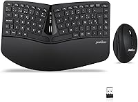 Vista 1 de Perixx PERIDUO-606 ES Conjunto de teclado Compacto Ergonómico inalámbrico y Ratón Vertical portátil - con reposa muñeca Ajustable y Teclas