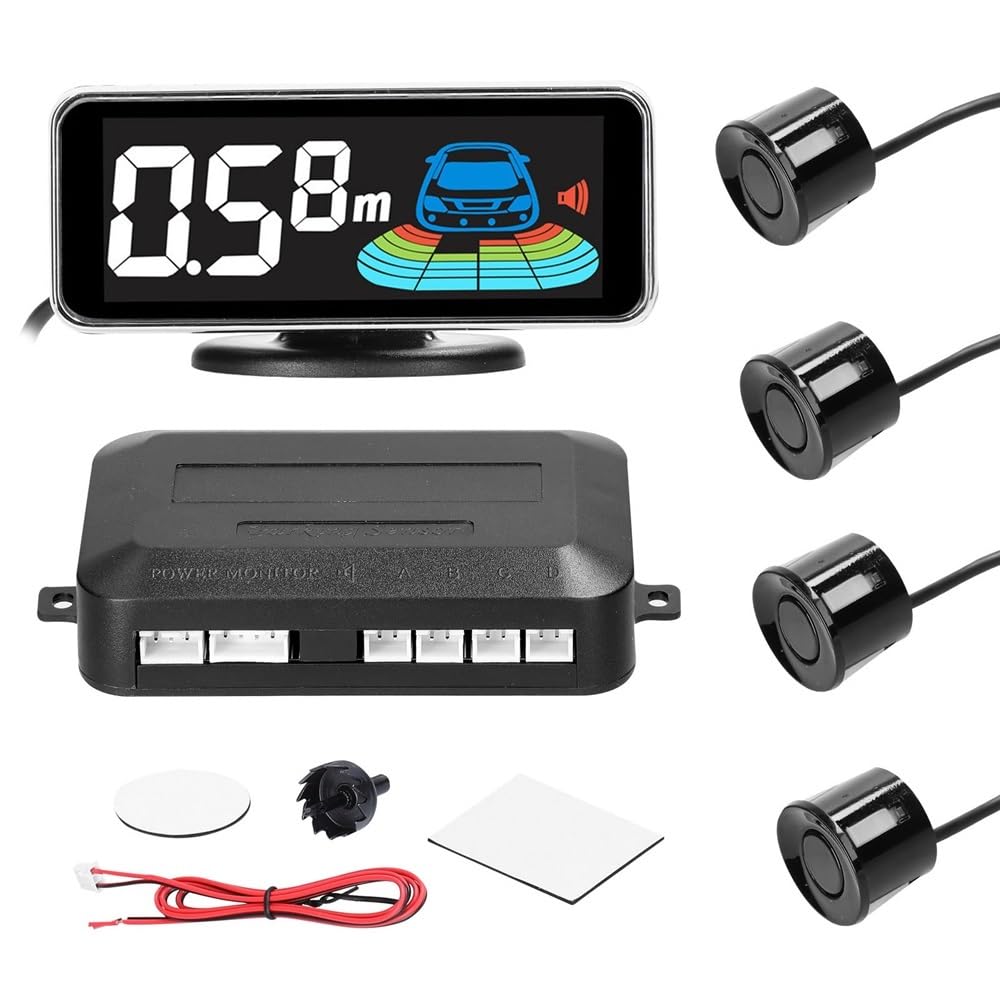 Kit sensori parcheggio Radar retromarcia Sensore parcheggio posteriore auto 8 sensori Rilevamento della distanza Visualizzazione Avviso acustico