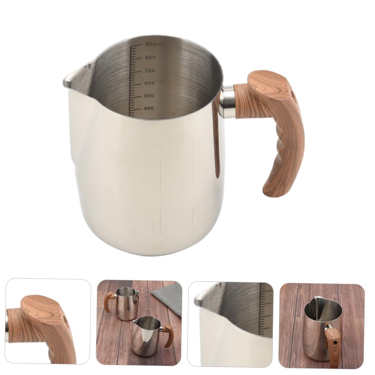 STOBOK Tazza per Sciogliere la Cera per Candele Fai da Te in Acciaio Inox, 950ml, Manico Ergonomico e Beccuccio, per Creare Candele in Casa