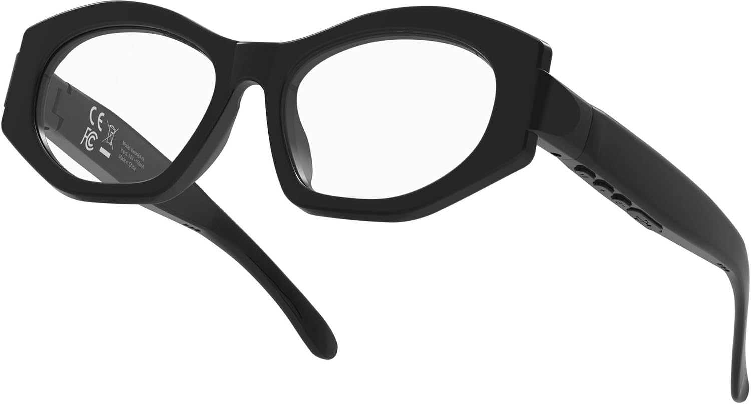 Bluetooth Smart Glasses for Men Women Audio Glasses with Bluetooth Built-in Speakers and Mic Voice Control, Clear Lens