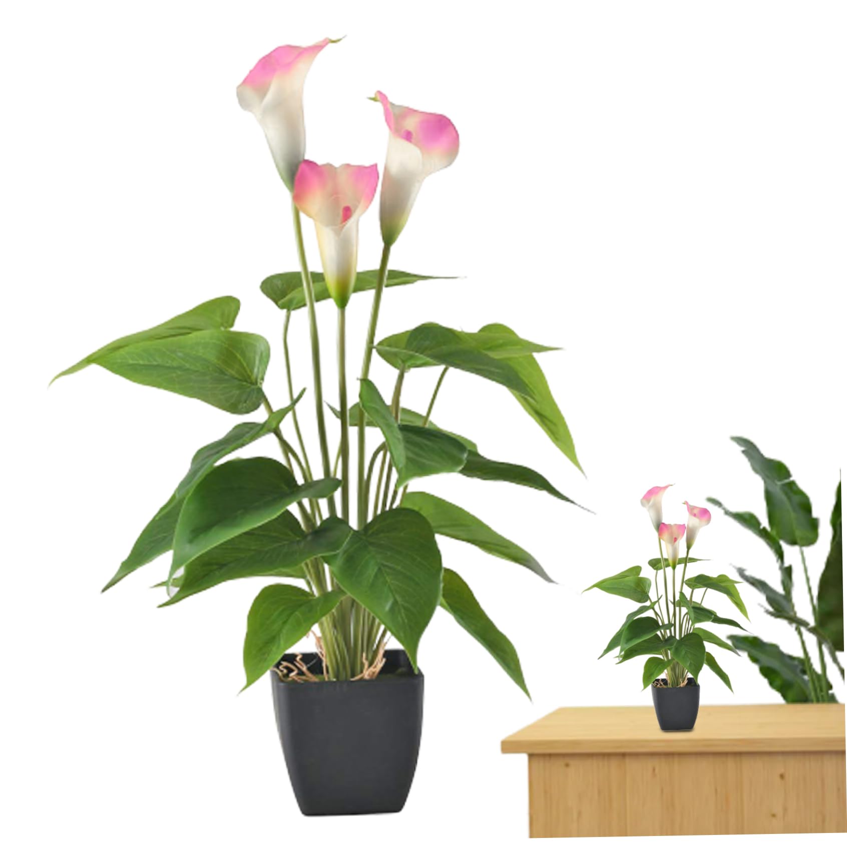 Plantes artificielles d'intérieur en pot faux lys calla rose patio