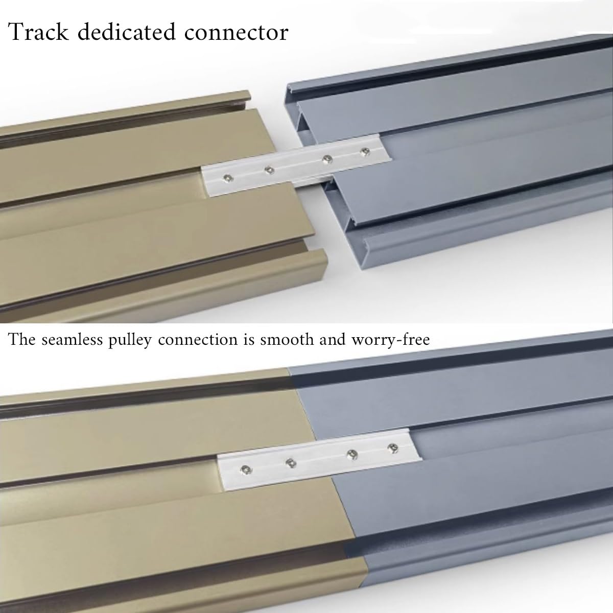 Rail de Rideau monté au Plafond pour Rideaux Rail de Rideau Double en Alliage d'aluminium Robuste avec Rouleaux Nano