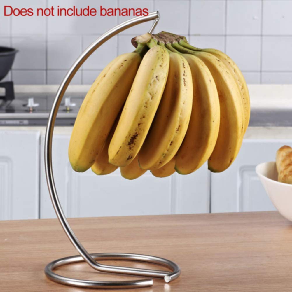 zalati Soporte para plátanos de acero inoxidable para colgar frutas para decoración del hogar y la cocina