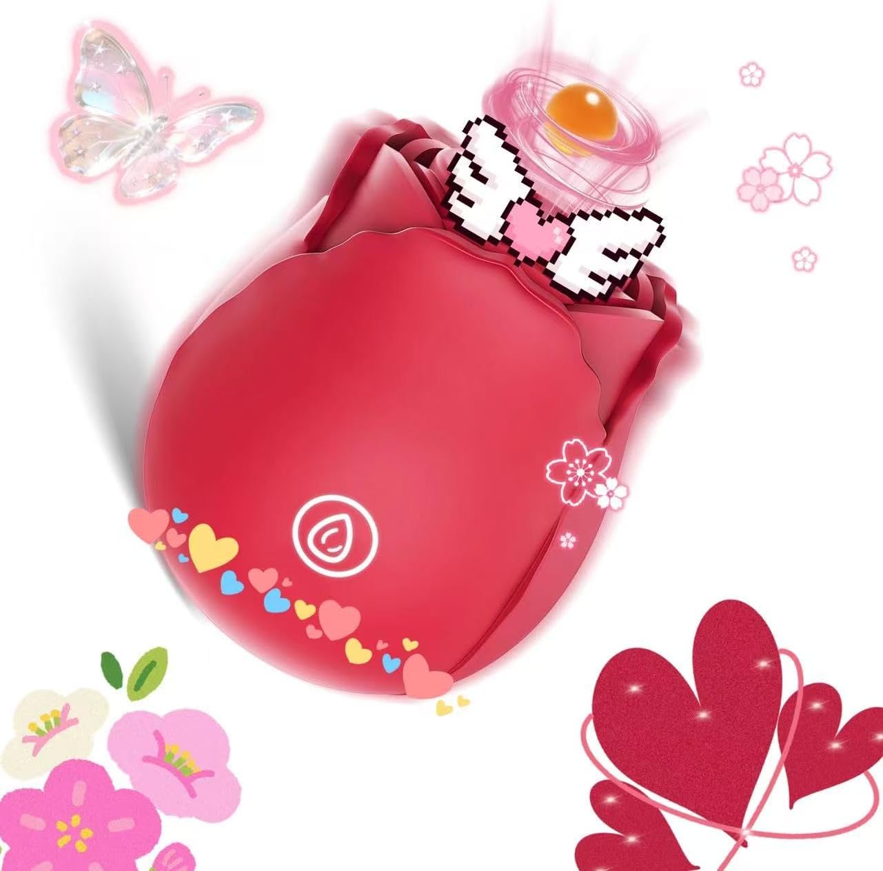 2 in 1 Suction Rose Toys 2026 Efficient Mode Edition Hand-held Adult Tools Womens Viboatorr Thrusting Tongue Licking Flower Vibrate Sensory Toys 20 Mode 10 Insert 10 Suck Date Night Ideas (Red)