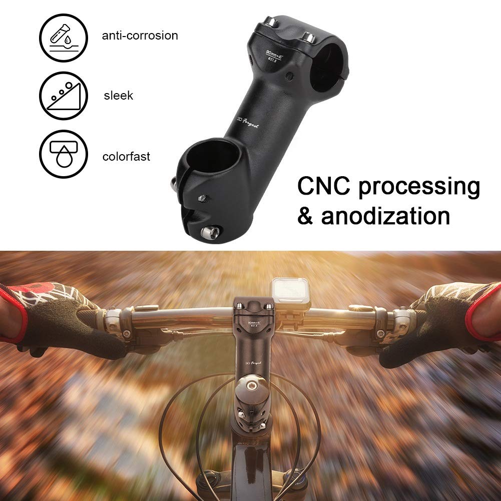 DEWIN Bike Vorbau 80mm, Legierung Caliber Riser 31,8 mm Aluminiumlegierung Radfahren Mountainbike Verlängern 0-45 Grad Einstellbare Lenkervorbau Riser Sport für Mountainbike Rennrad (Schwarz) Sport & Freizeit