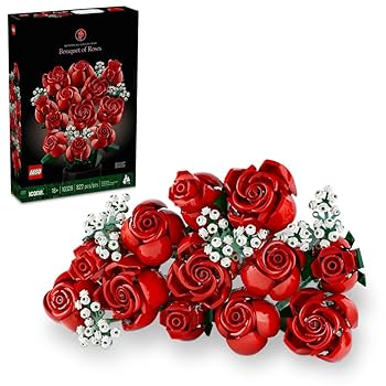 晴れの国様 LEGO Icons Botanicals Bukiet róż, zestaw sztucznych kwiatów