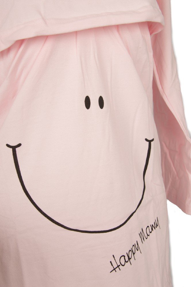 Happy People Camicia da Notte Donna Cotone Manica Lunga Scollo V per Allattamento 3261