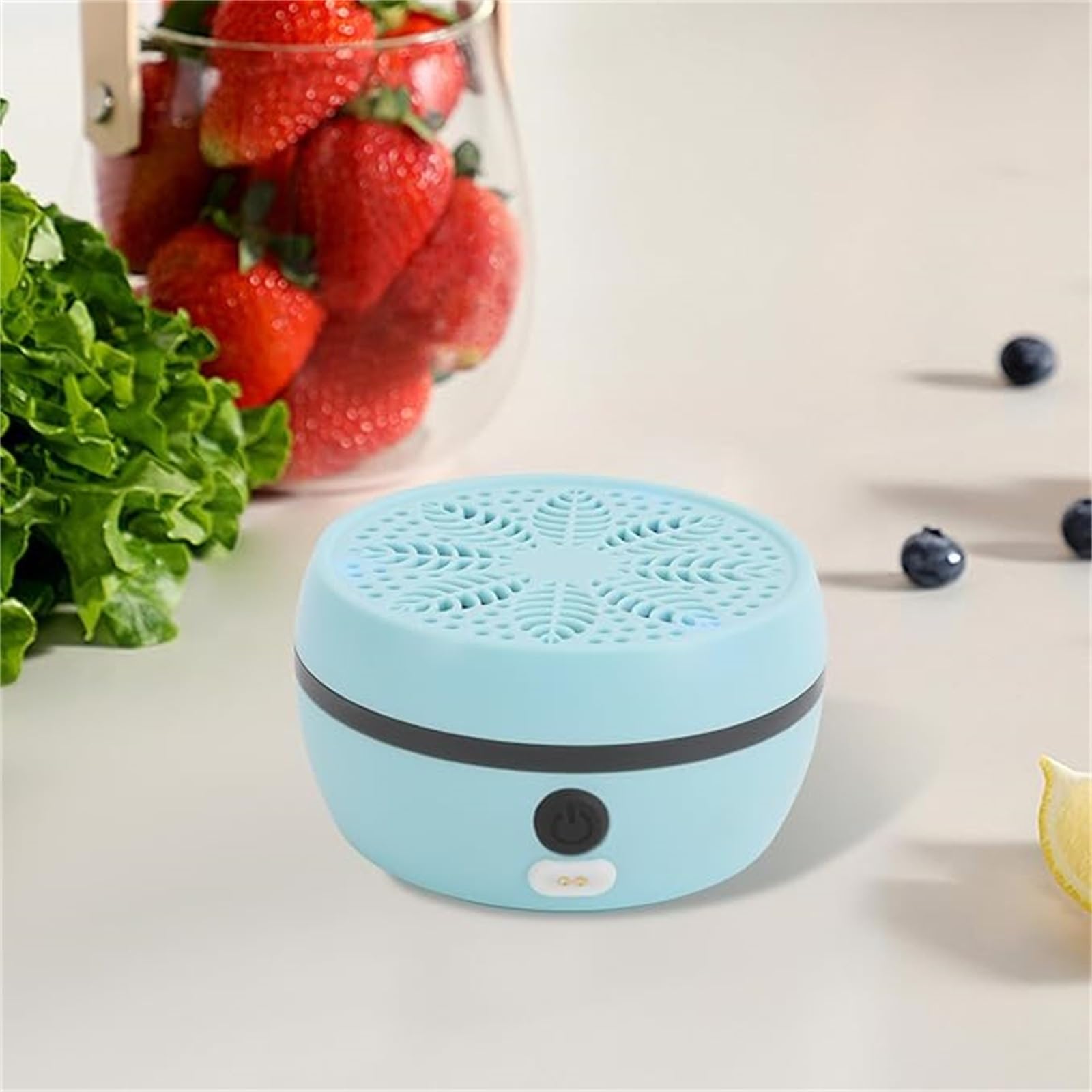 Automatic Fruit Cleaner, Fruit & Vegetable Washers, Rechargeable Fruit Washing Machine, Waterproof Fruit and Veg Cleaner, Food Purifier Durable | Kitchen Tool, for Grains Meat Seafood (Sky Blue) - 5