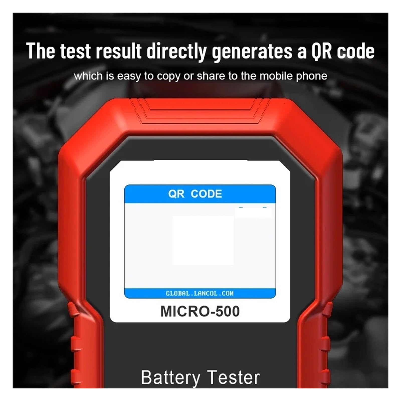 Tester baterii, Tester akumulatorów samochodowych 12 V, 40-3000 CCA, test akumulatorów litowych, analizator akumulatorów kwasowo-ołowiowych, wyświetlacz LED z kodem QR