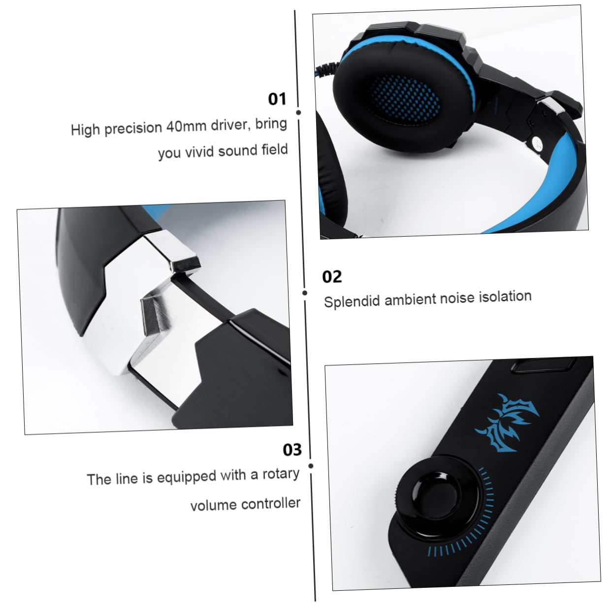 UPKOCH 1pezzi Cuffie Gaming Luminose Over-ear Con Microfono e Cavo Adattatore Comfort e Isolamento Acustico Per Gioco e Console Versione Design Elegante e Stile Moderno