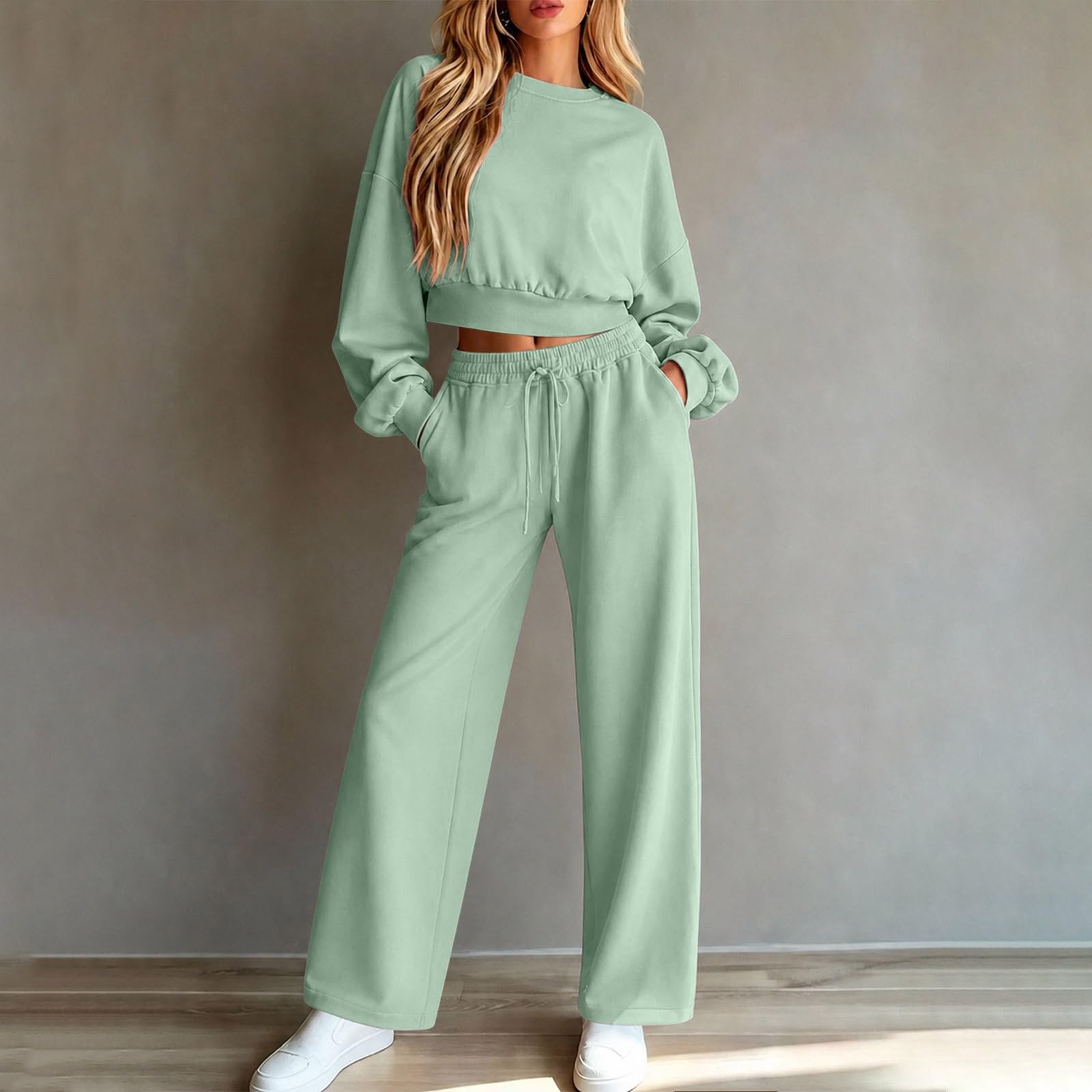 LUCKME Tuta Sportiva Donna Felpa e Pantaloni Completo Ginnastica Fitness