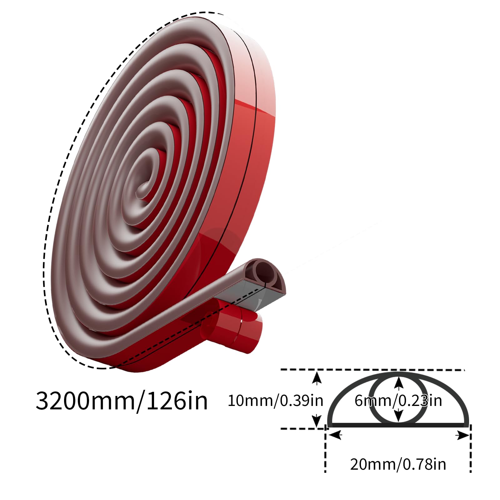 Protezione Cavi A Pavimento Autoadesiva - 3M, PVC, Marrone, Per Casa O Ufficio - Foto 4