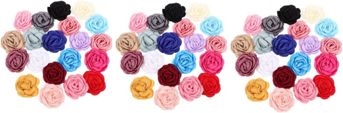 Housoutil 60pcs Chiffon Flower Pet Collar Decorations Random Colors Cute Breathable Floral Accessories for Dogs and Cats for Pet Grooming and Special Occasions