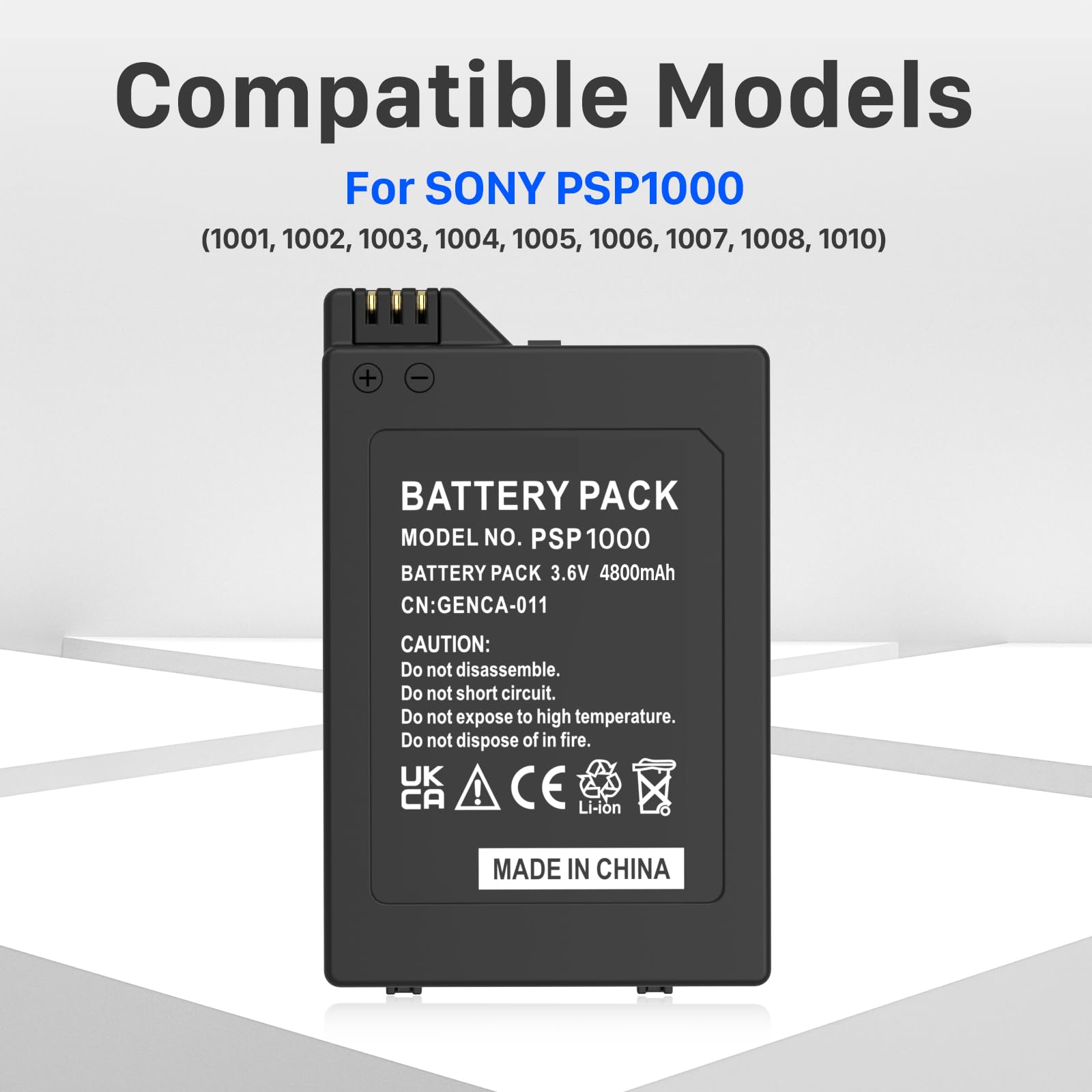 Vhbw – 2 Batteries Compatibles PSP-1000 – 1600 MAh Li-ion – Rechange Console Sony