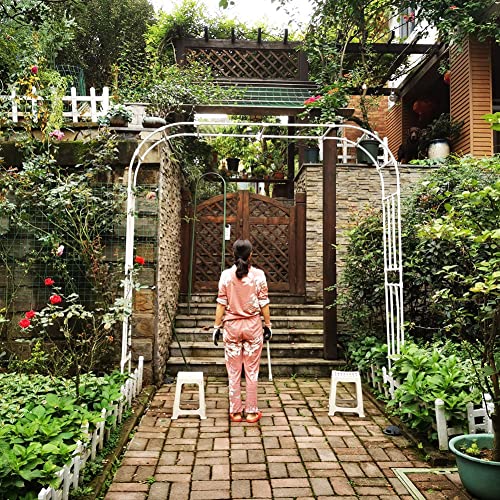 Arco da giardino in metallo resistente per piante rampicanti, pergolato tubolare resistente, perfetto per rose e decorazioni esterne