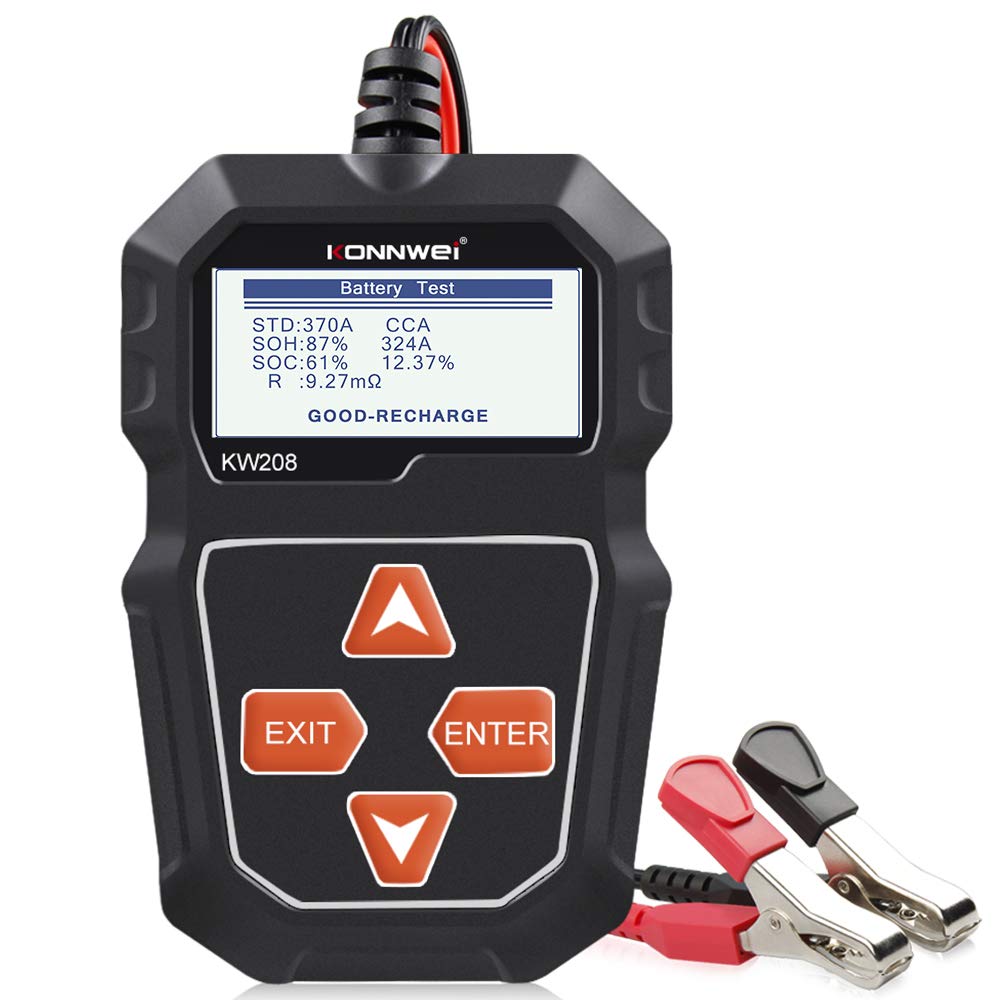 Testeur de Batterie Auto 12V, KONNWEI KW208 Testeur de tension de ...