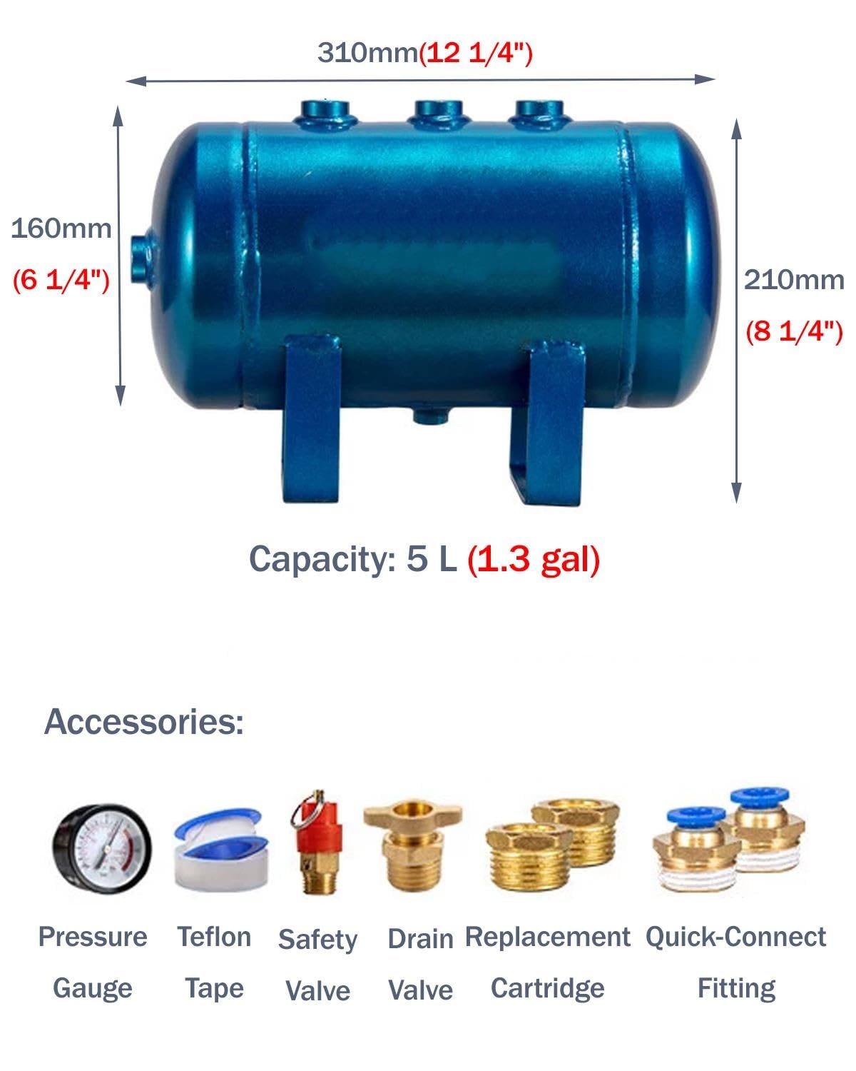 Serbatoio Aria Compressa Serbatoio D'aria Industriale Portatile per Auto