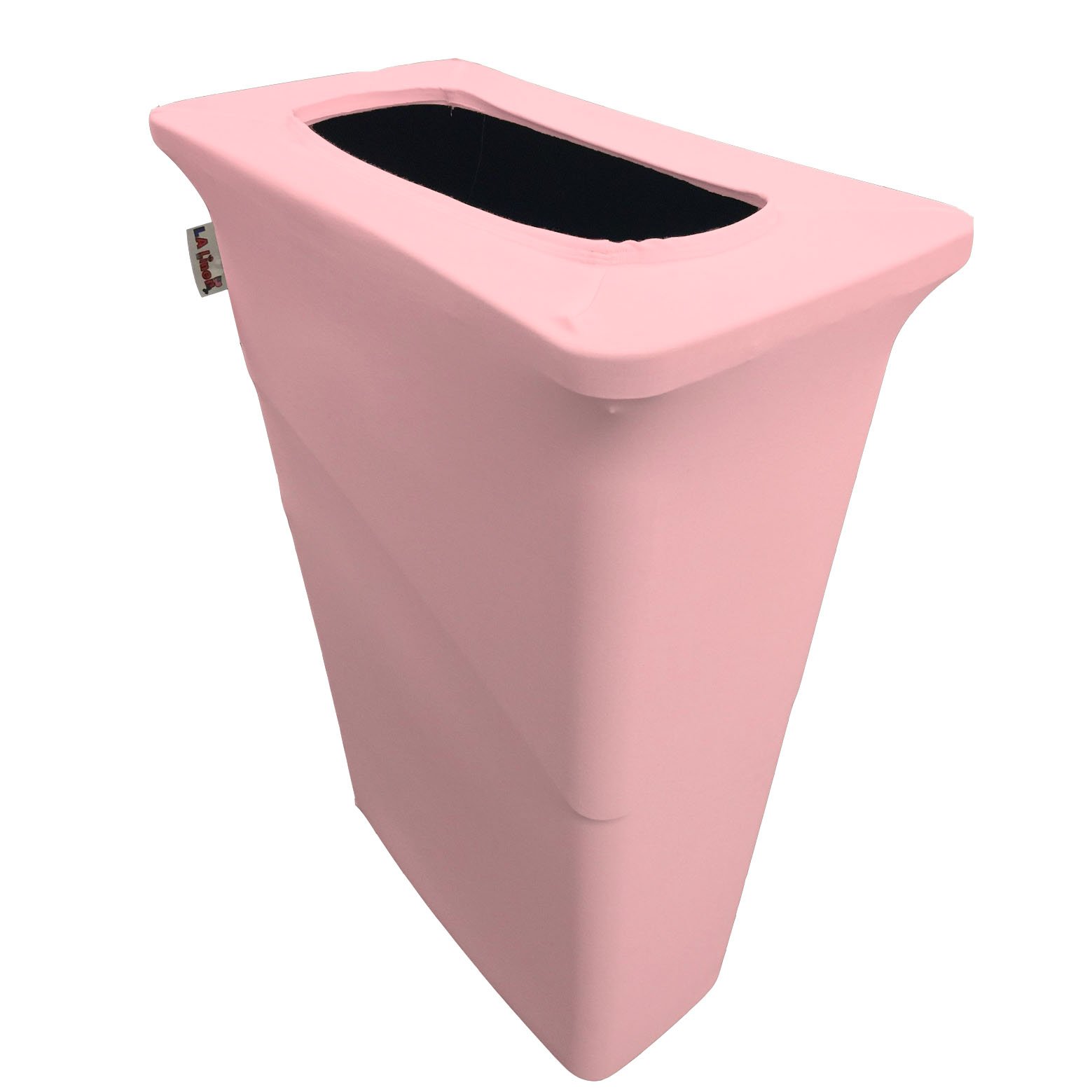 LA Linen Stretch Spandex Fitted Trash Can Cover for Slim Jim 23-Gallon, Bin Waste Container Cover, Outdoor Indoor Patio Backyard Decor, Pink Light