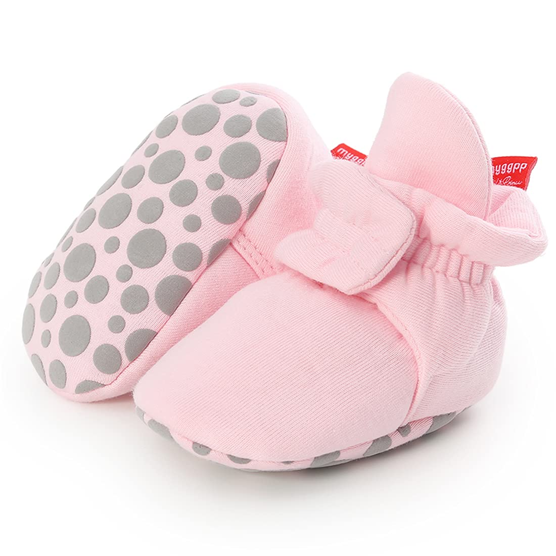 KIDSUN Infant Baby Boy Girl Cozy Fleece Bootie Newborn Stay On Slipper Winter Warm Gripper Non-Slip Crib Shoes