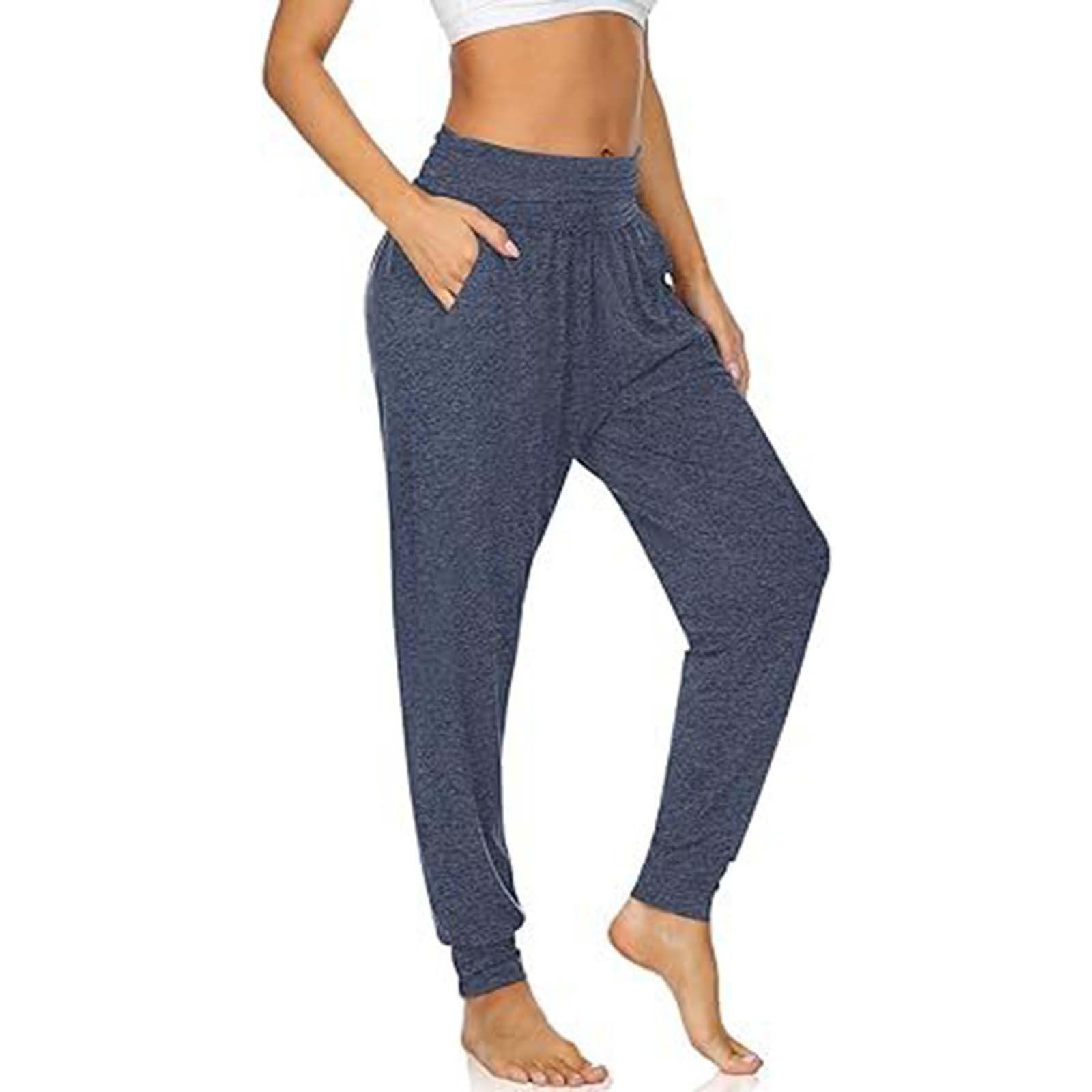 Leggins Sportivi,Pantalone Estivo Donna,Joggers Donna Leggeri Yoga Fitness Pilates Con Tasche Palestra Controllo Della Pancia Sportive Sweatpants Curvy Skinny Traspiranti