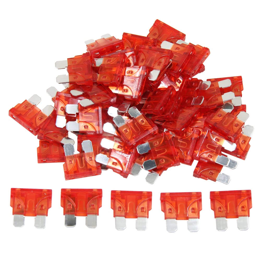 (55 piezas) Fusible de hoja estándar de 10 amperios, fusible automotriz de 10 A para automóvil y camión