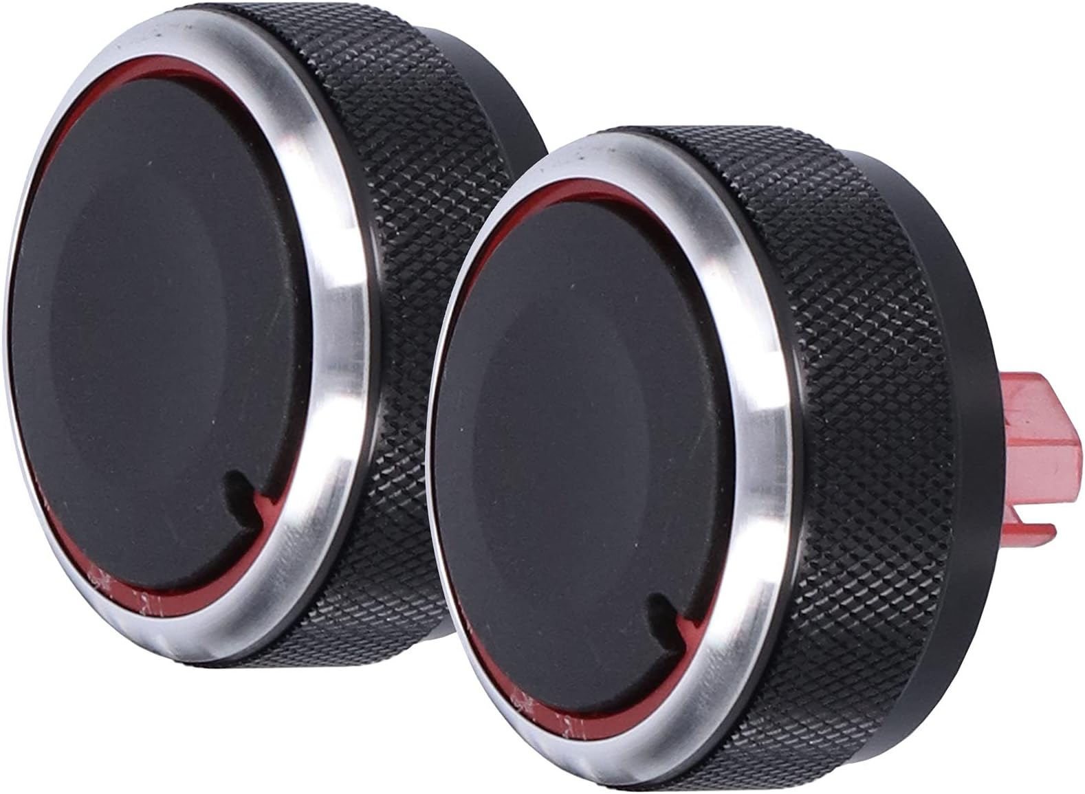 A/C Air Conditioning Control Switch Knob Button, 2pcs Air Conditioning Knob Aluminum Alloy fit for Kia RIO K2 KX ROCSS 2017‑2019