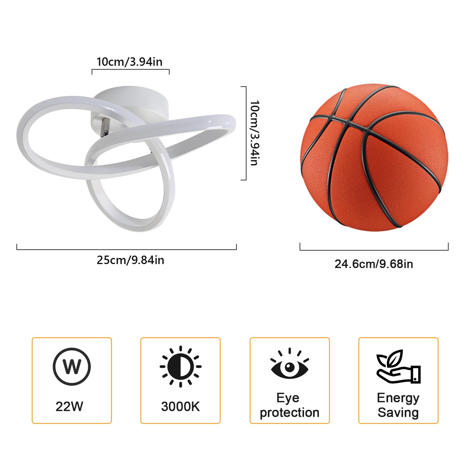 Toolight Plafoniera LED Moderna, 22W 2475LM Lampada da Soffitto in Acrilico Design Fiore, Lampadario LED Bianco per Cucina Corridoio Camera da Letto Soggiorno, Bianco Naturale 4500K, Dia 25cm