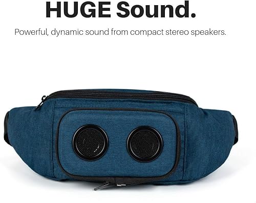 Miniatura 3 de Fannypack con altavoces. Riñonera Bluetooth para fiestasfestivalesravosplayabarcos. Recargable, funciona con iPhone y Android (azul), Azul