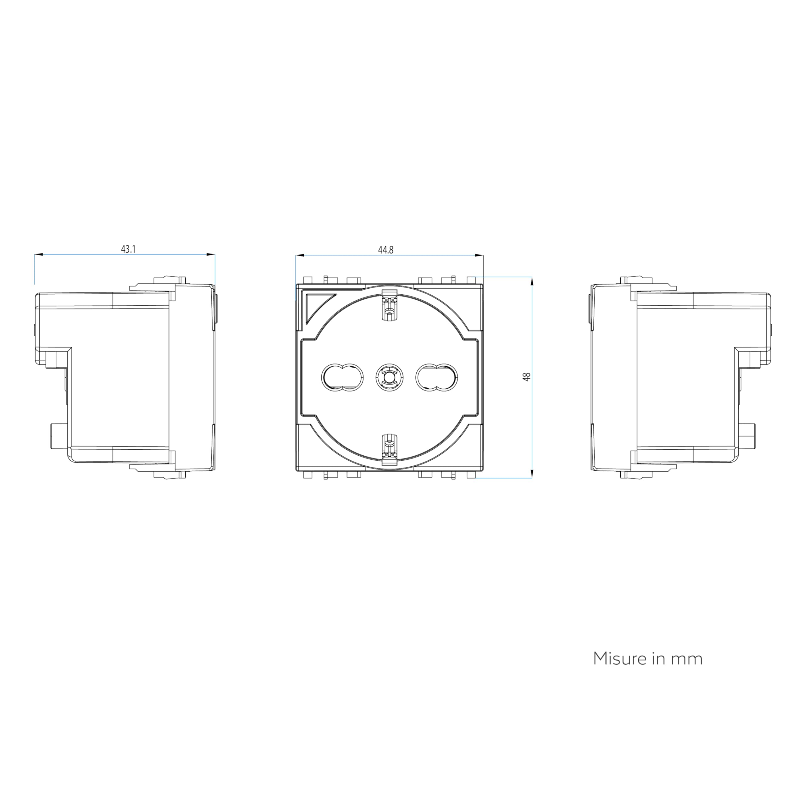 4box - Presa smart P40 S compatibile con Vimar® Arkè™. Colore Bianco. Connessa tramite WiFi, controllabile con App 4box e assistenti vocali Amazon Alexa e Google Home.