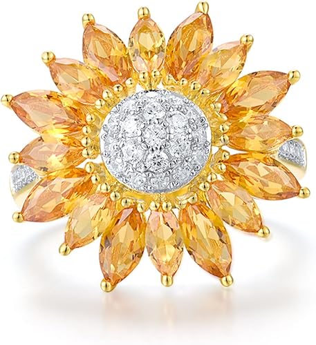 Vista 2 de Santuzza Anillo de plata de ley con piedras preciosas para mujer