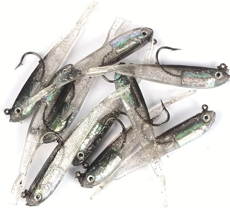 10PCS Soft Fish Lures, Realistic Fork Tail Soft Bait for Fishing, Crappie Minnow and Silver Carp Artificial Bait, Split Tail Design for Increased Catch Rate