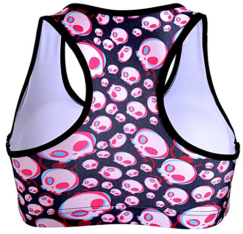 Image of Sister Amy Women's Aerobics Gym Dance Yoga Vest Printed Sports Bra Top Vest