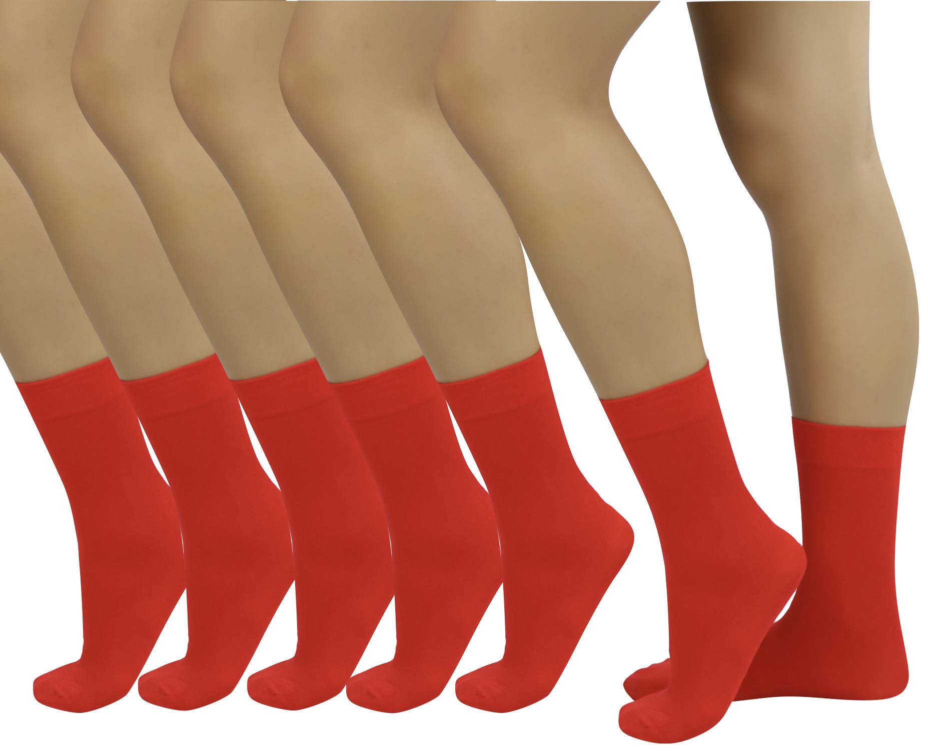 ToBeInStyle Womens Pack of 6 Trouser Solid Print Anklet Socks