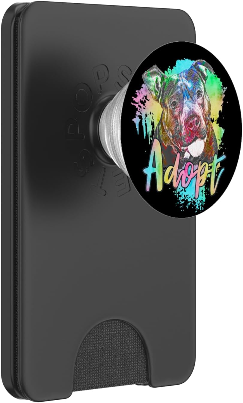 Pitbull Rescue Dogs - Adopt don't shop Pit Bull lover PopSockets PopWallet for MagSafe
