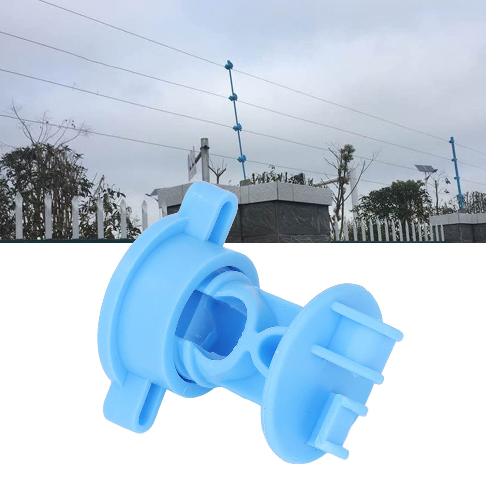 100 Uds Poste Anillo Cerca Poste Madera aislador Tornillo ABS para Valla eléctrica Ganado Cerca Granja jardín agrícola(Azul)