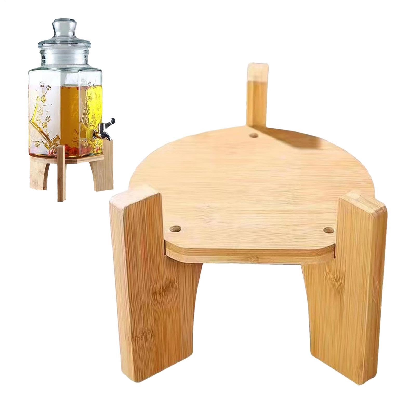 Soporte Para Dispensador De Bebidas - Dispensador De Agua De Vidrio, Soporte Para Bebidas De Vidrio Con Madera Resistente, Para Jarra De Agua , Base Estable En |