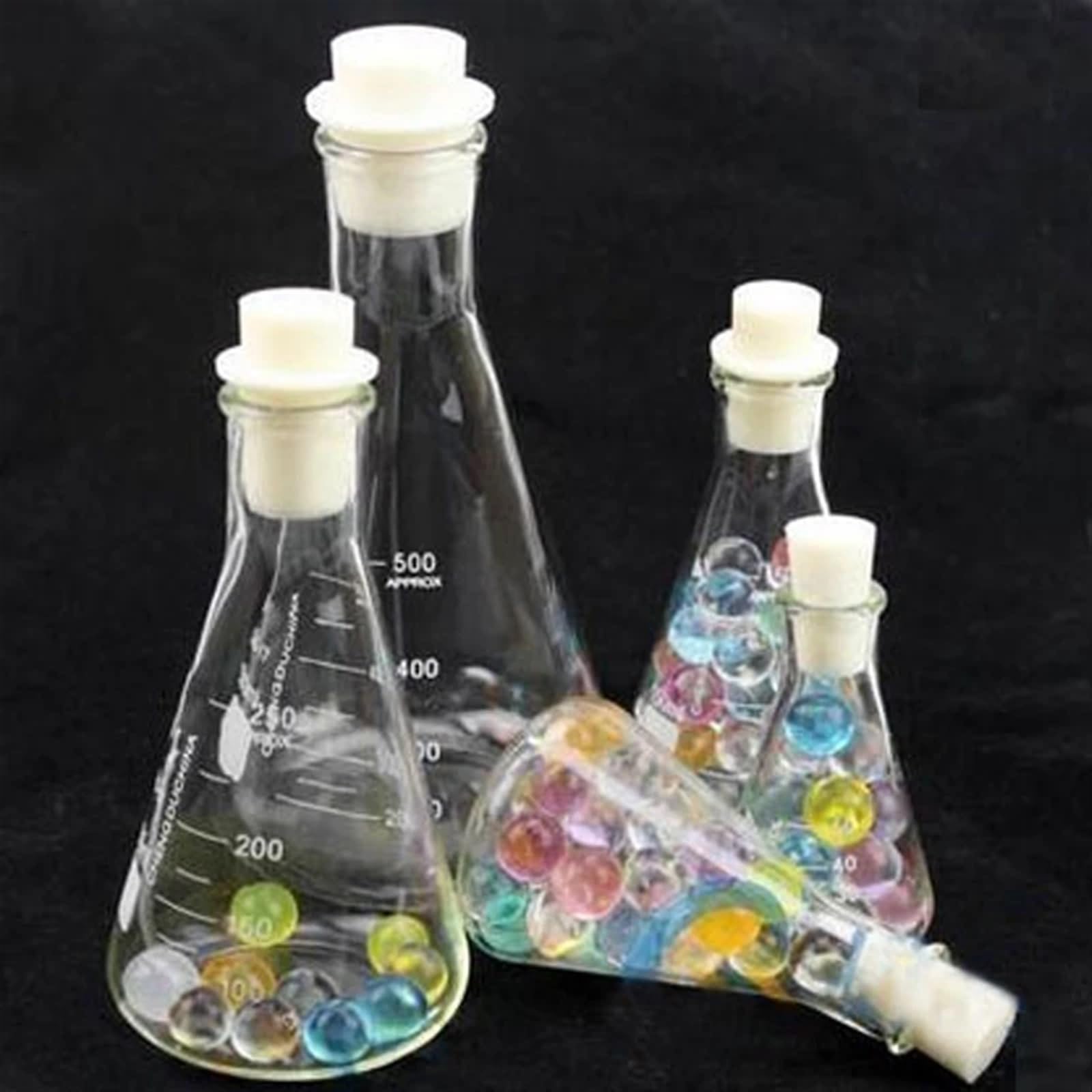 10 unids/lote 100mL matraz cónico de vidrio química matraz Erlenmeyer borosilicato equipo de laboratorio de resistencia a altas temperaturas(100ml with cap 10pcs)