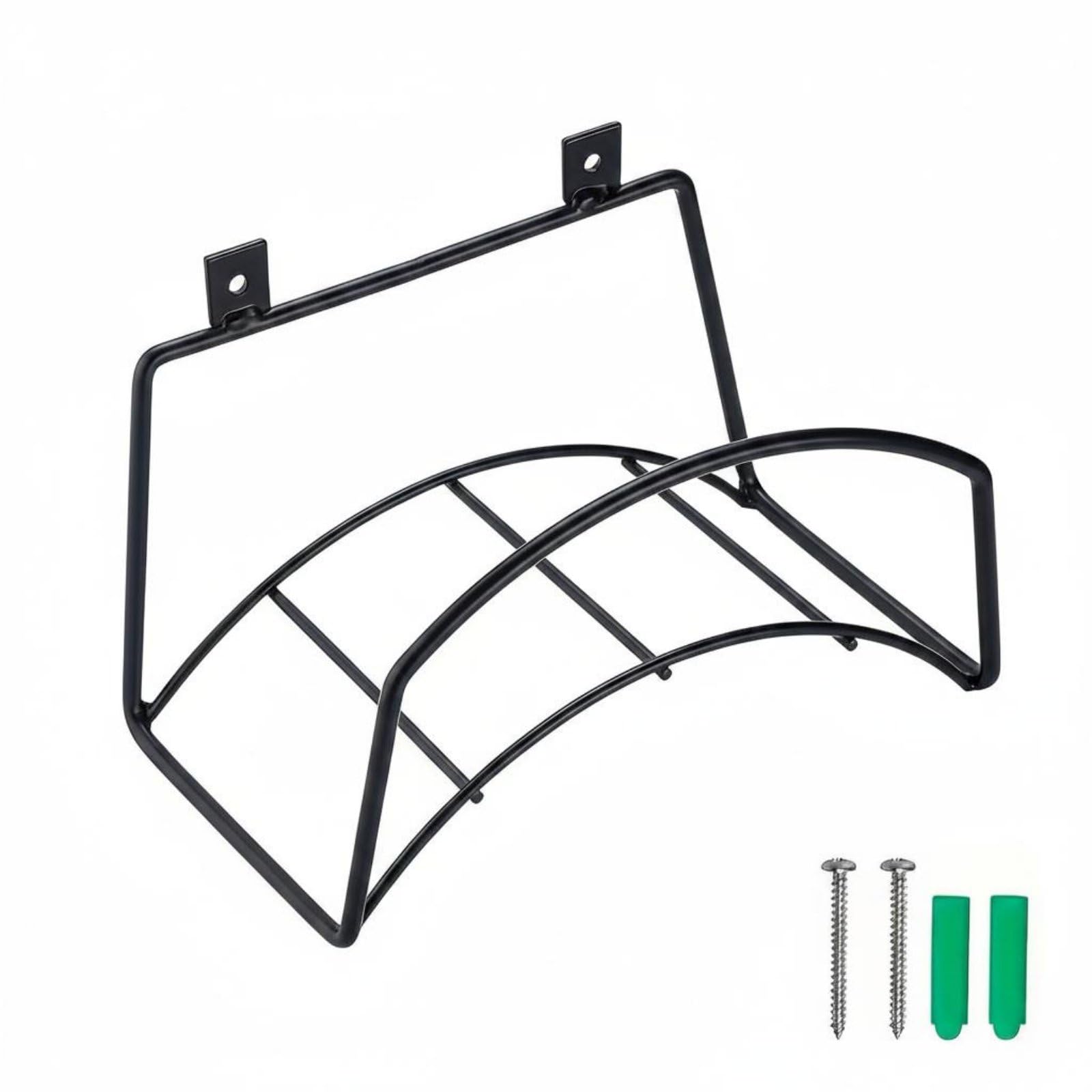 Space Saving Garden Hose Storage Rack Easy to Install Wall Mounted Hose Hanger Rustproof Metal Water Pipe Bracket for Yard, Patio, Garage, Black | Home & Garden-image-41