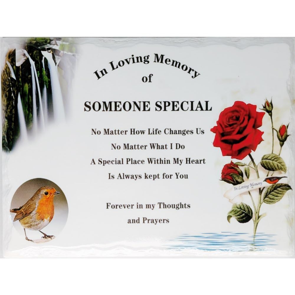 In Memoriam Rectangular Tile Grave Plaque (20 x 15 cm) (Someone Special, 20 x 15 cm)