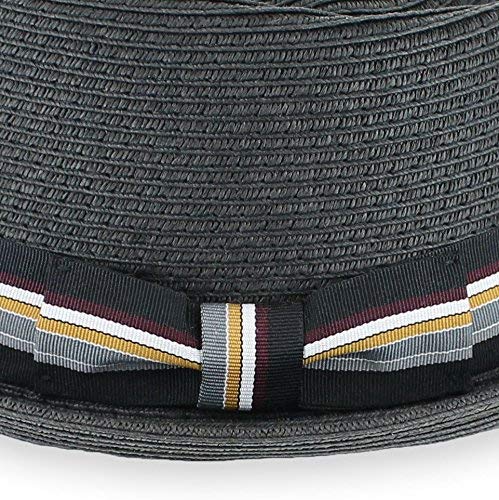 Image of Belfry Men /Women Summer Straw Pork Pie Trilby Fedora Hat in Blue, Tan, Black