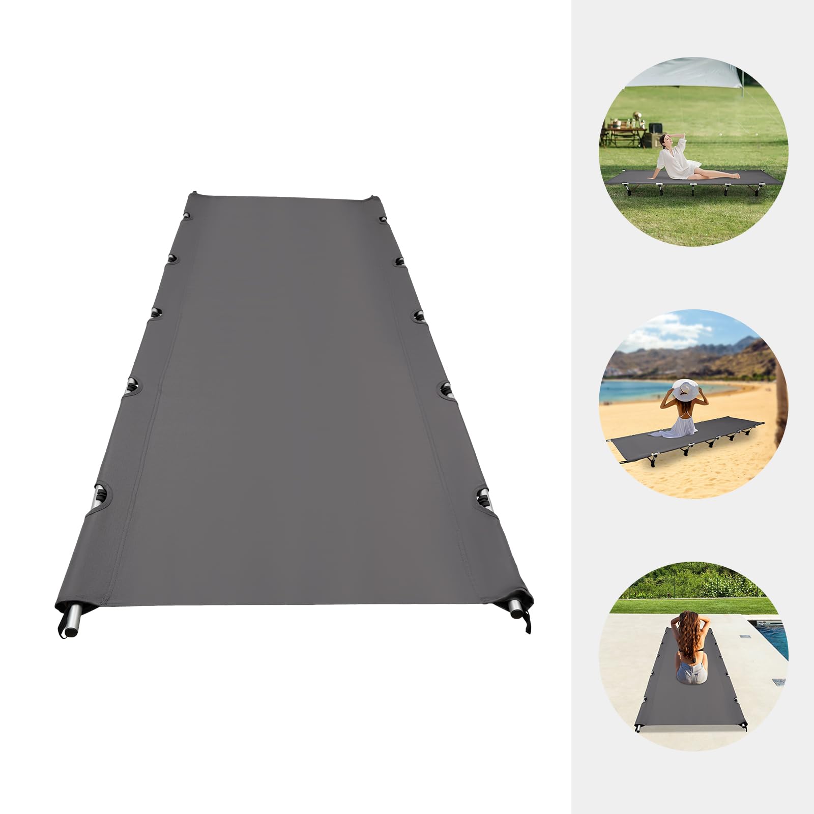 Faltbares Feldbett Aus Aluminium – Klappbare Campingliege 190x65x15 Cm, Mit Tragetasche, Bis 150 Kg, Für Zelt & Gäste