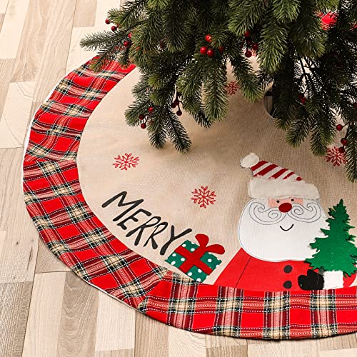 satxtv Weihnachtsbaumdecke Rund, 108cm Groß Weihnachtsbaumrock Tannenbaum Decke Dekoration für Weihnachtsfeier,005 Cover