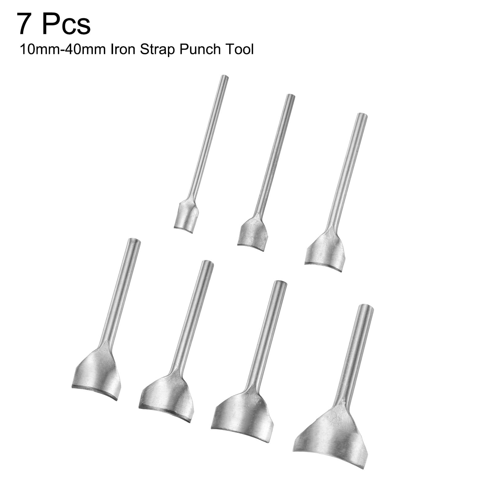 Set 7 Punzoni Per Cuoio Ad Arco | 10-40 Mm | Per Lavorazione Cinture E Borse | Acciaio Temprato - Foto 2
