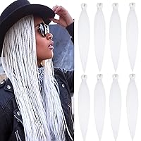 Vista 30 de Cabello trenzado preestirado de 30 pulgadas, 8 paquetes de extensiones de cabello profesional sintético trenzado de ganchillo suave textura Yaki