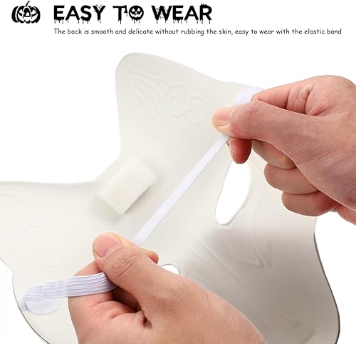 Miniatura 7 de BESTOYARD Máscara de zorro de Halloween, disfraz de mascarada, disfraz de Theria, máscara en blanco pintable japonés Kabuki Kitsune para disfraz de