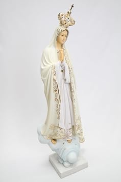 Vittoria Collection Our Lady of Fatima Virgin Mary Statue Sculpture Figurine Home Garden Indoor Outdoor 25.5, White