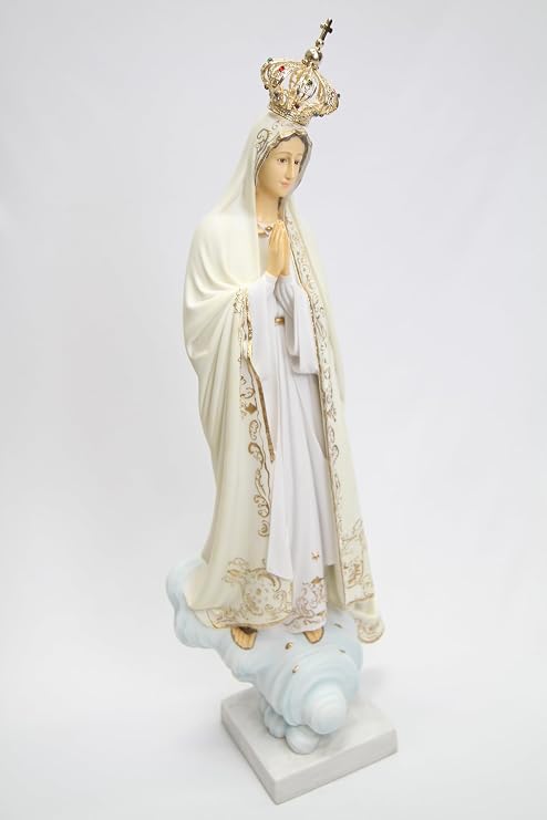 Vittoria Collection Our Lady of Fatima Virgin Mary Statue Sculpture Figurine Home Garden Indoor Outdoor 25.5, White