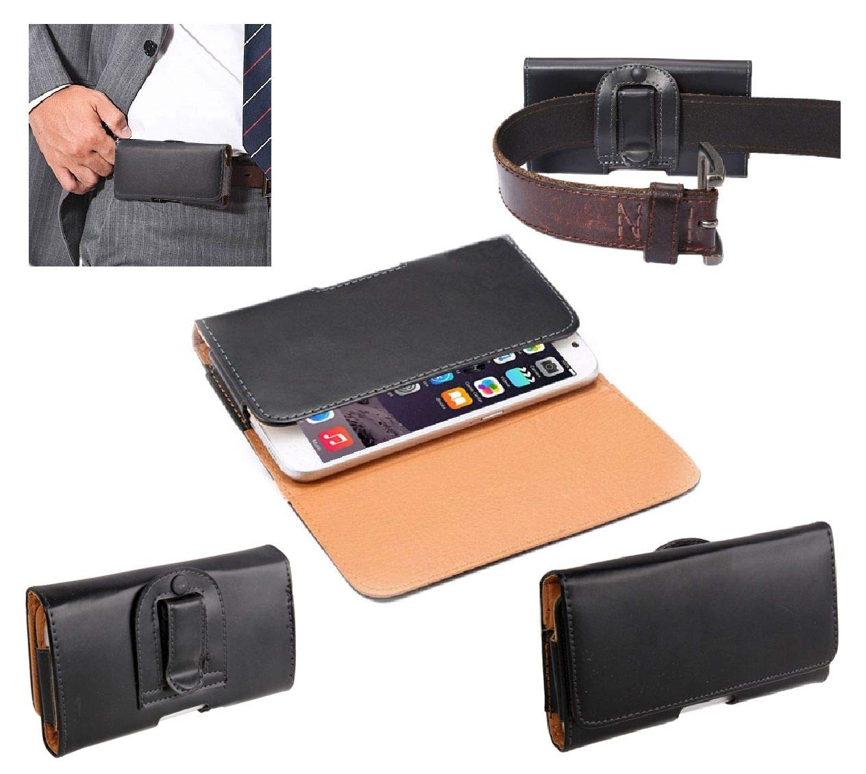 Étui Ceinture Simili-cuir Pour Vivo X3L - Clip Métallique, Dimensions 15,3x7,4x1,1 Cm