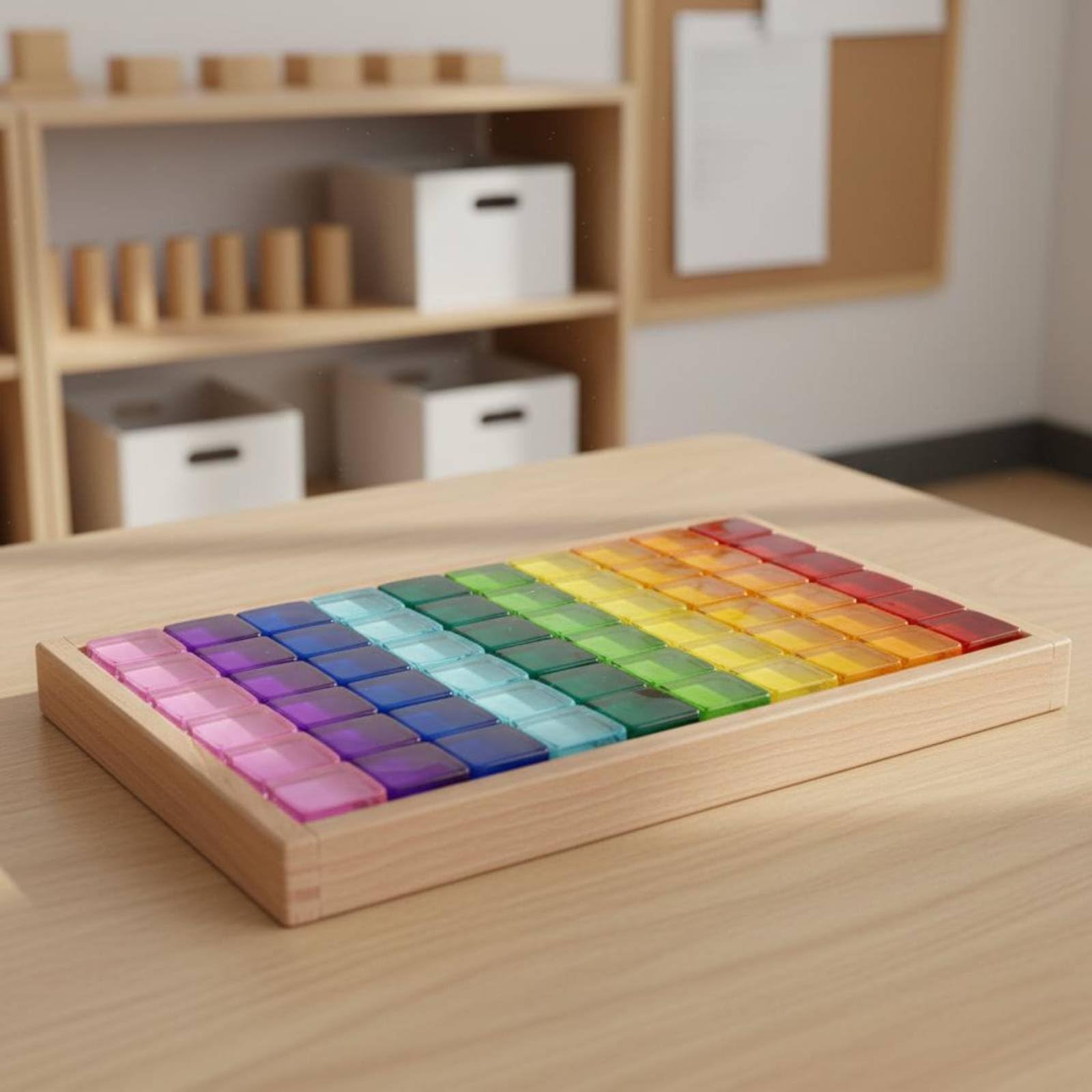 Acrilico Cubo Trasparente Blocco Costruzione Sensoriale Lucido Esplorazione Tattile Motricità Fine Adatto a Bambini Sala Insegnamento, 60 PC Alta Trasp